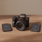 Im Zentrum der modernen Medienwelt steht oft die Kamera – ein Präzisionswerkzeug, das Geschichten in beeindruckender Qualität festhält. Auf diesem Bild sehen wir eine solche spiegellose Kamera, bereit für den nächsten Einsatz, sei es für professionelle Fotoshootings oder die Aufnahme von hochauflösenden Videos. Flankiert wird sie von zwei Smartphones, die jeweils eine Musikwiedergabe-Oberfläche anzeigen. Dies unterstreicht die vielseitige Rolle der Technologie in unserem Alltag: Während die Kamera für die Kreation exzellenter Inhalte sorgt, können die mobilen Geräte zum Streamen von Musik, zur schnellen Bearbeitung unterwegs oder zum Teilen der fertigen Werke genutzt werden. Eine harmonische Kombination, die zeigt, wie spezialisierte Ausrüstung und alltägliche Begleiter Hand in Hand gehen, um Kreativität und Genuss in Einklang zu bringen. --- **Alternativtext:** Eine schwarze spiegellose Kamera mit Objektiv liegt auf einem Holztisch, flankiert von zwei Smartphones, die jeweils eine Musikwiedergabe-Oberfläche anzeigen.